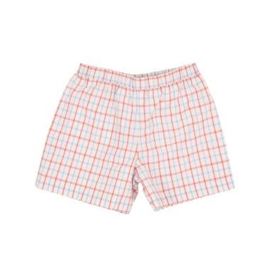 Shelton Shorts - Parrot Cay Coral Chandler Check with Beale Street Blue