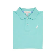 Load image into Gallery viewer, Prim and Proper Polo - Turks Teal with Multicolor Stork