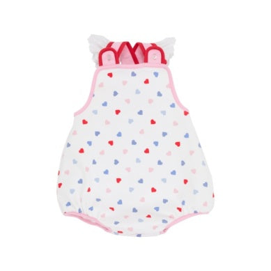 Saylor Sunsuit - Happy Hearts with Pier Party Pink and Richmond Red