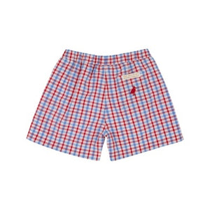 Shelton Shorts - Provincetown Plaid with Richmond Red