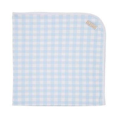 Baby Buggy Blanket - Buckhead Blue Gingham with Worth Avenue White
