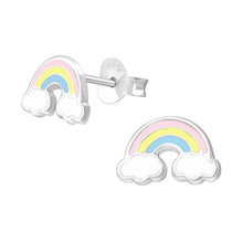 Load image into Gallery viewer, Rainbow Design Stud Earrings in Sterling Silver