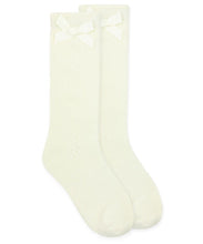 Load image into Gallery viewer, Pointelle Bow Knee Sock - Ivory (1650)