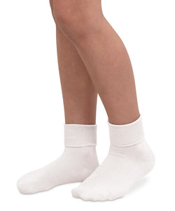 Smooth Toe Turn Cuff Socks - White (2200)