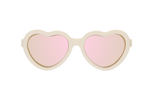Load image into Gallery viewer, Polarized Heart Sunglasses - Sweet Cream | Rose Gold Mirrored Lens