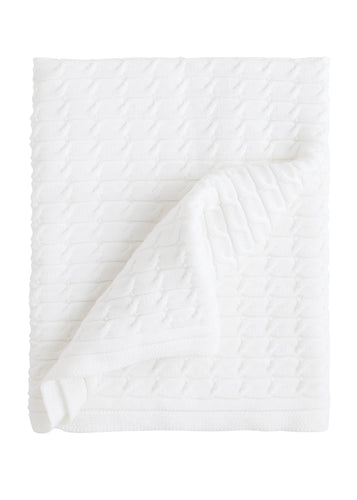 Cable Knit Blanket - White