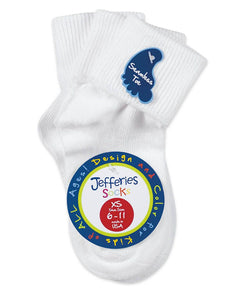Seamless Smooth Toe Turn Cuff Socks 3 Pair (32200) - White