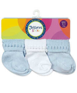 Rock-A-Bye Turn Cuff Socks White - 6 Pair Pack (MORE COLORS)