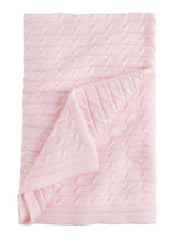 Load image into Gallery viewer, Cable Knit Blanket - Light Pink