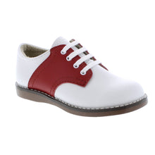 Load image into Gallery viewer, Cheer Saddle Shoe - White/Apple Red