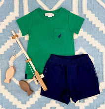Load image into Gallery viewer, Sheffield Shorts - Nantucket Navy with Keeneland Khaki Stork