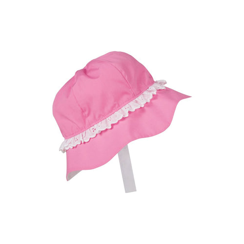 Hartley Hat - Worth Avenue White With Hamptons Hot Pink & Worth Avenue White Eyelet
