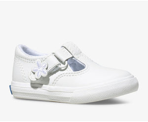 Daphne T-Strap Leather Sneaker - White