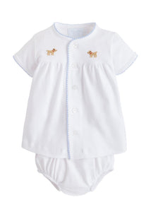 Pinpoint Layette Knit Set - Lab
