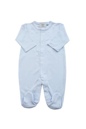 Footed Pajamas - Blue With Blue Stitch