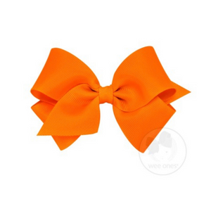 Classic Grosgrain Hair Bow - Orange