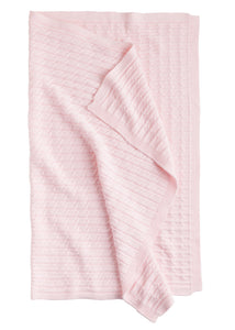 Cable Knit Blanket - Light Pink
