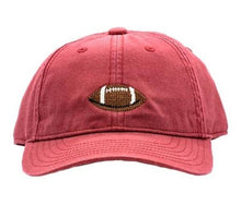 Load image into Gallery viewer, Football on Weathered Red Hat