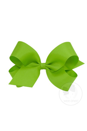 Classic Grosgrain Hair Bow - Apple Green