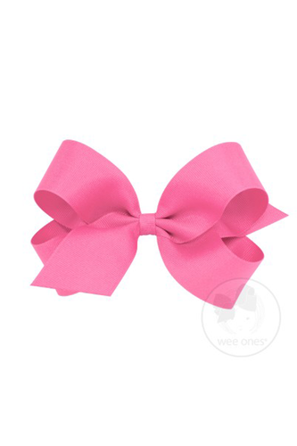 Classic Grosgrain Hair Bow - Hot Pink