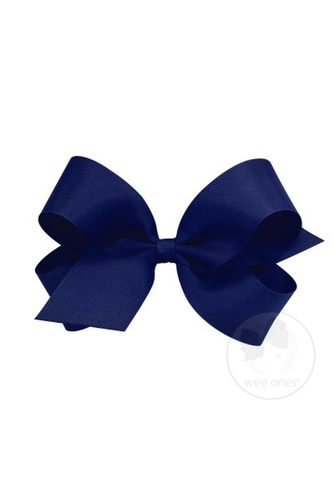 Classic Grosgrain Hair Bow - Light Navy