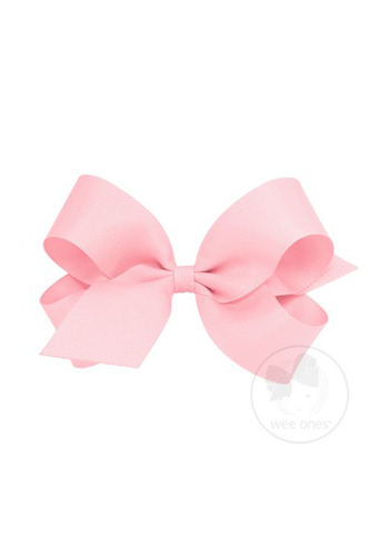 Classic Grosgrain Hair Bow - Light Pink